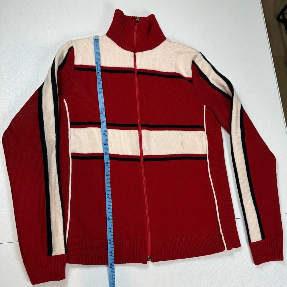 Women’s Zara Knit Nordic Full Zip Italian Yarn Vintage Wool Sweater Size‎ Medium
